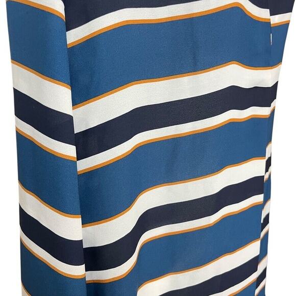 Ann Taylor Factory Womens Striped Long Sleeve V-Neck Career Blouse Top Shirt XL - Picture 3 of 16